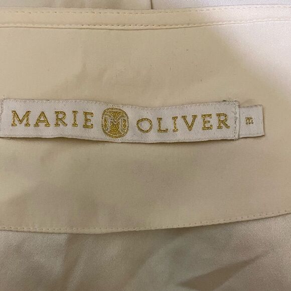 Marie Oliver Hudson Silk Champagne Fringe Poncho Top SZ Medium Western Quiet Lux - Picture 11 of 13